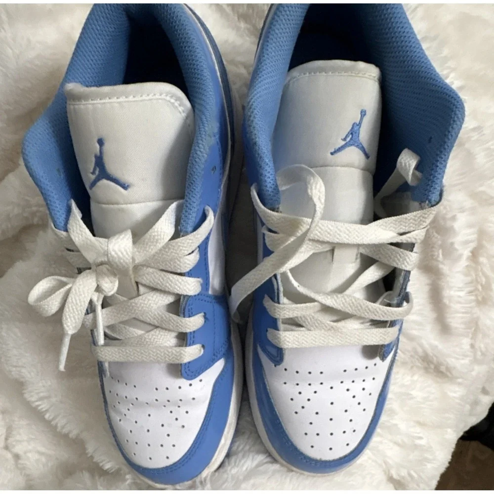 Jordan Air Jordan 1 Low White Blue Boys Sneakers Size 6Y FZ3929-114